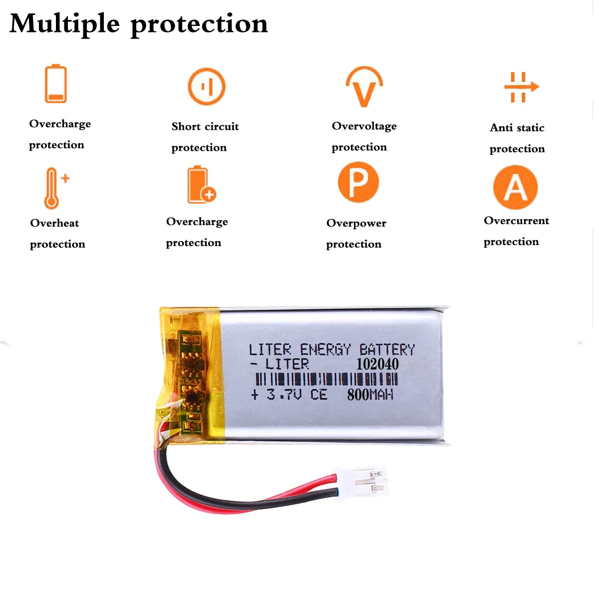 Amazon.com: 3.7V 102040 800mAh Lithium Polymer ion Battery